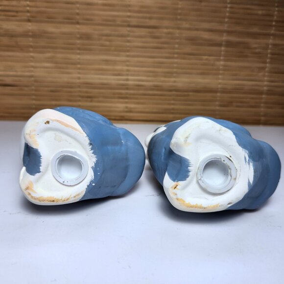 Ceramic Geese Salt and Pepper Shakers Collectible Geese Blue and White Vintage - Picture 8 of 8